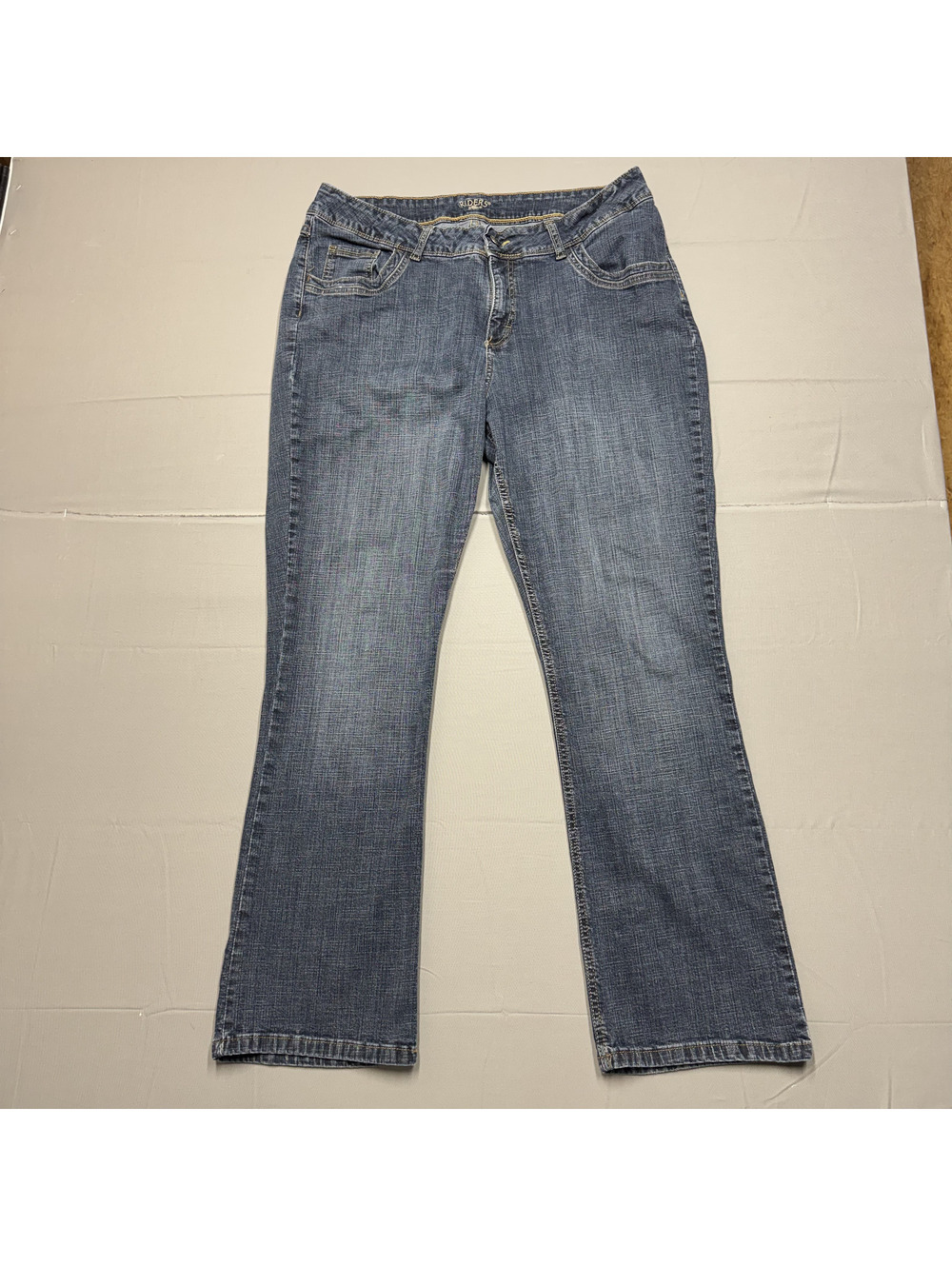 Riders by Lee Womens Bootcut Jeans Cotton Stretch Size 16W Blue Classic Casual